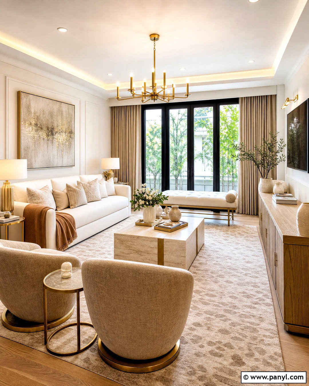 20 Gold and White Living Room Ideas for Chic, Serene Spaces
