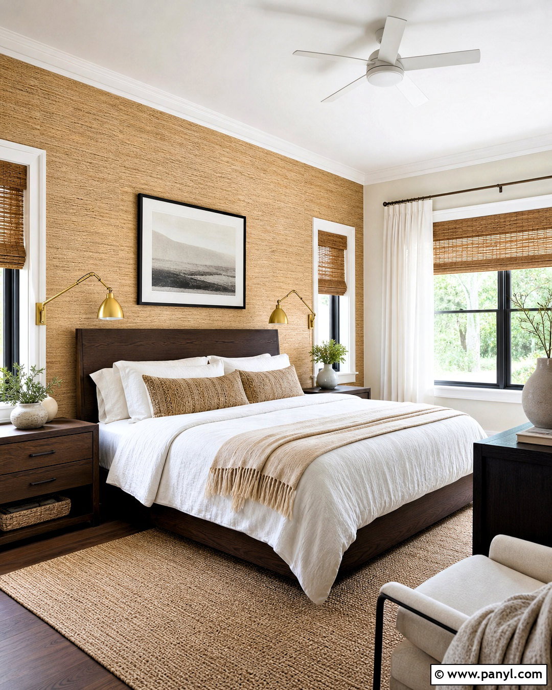 Beige Grasscloth Accent Wall - 20 beige accent wall ideas