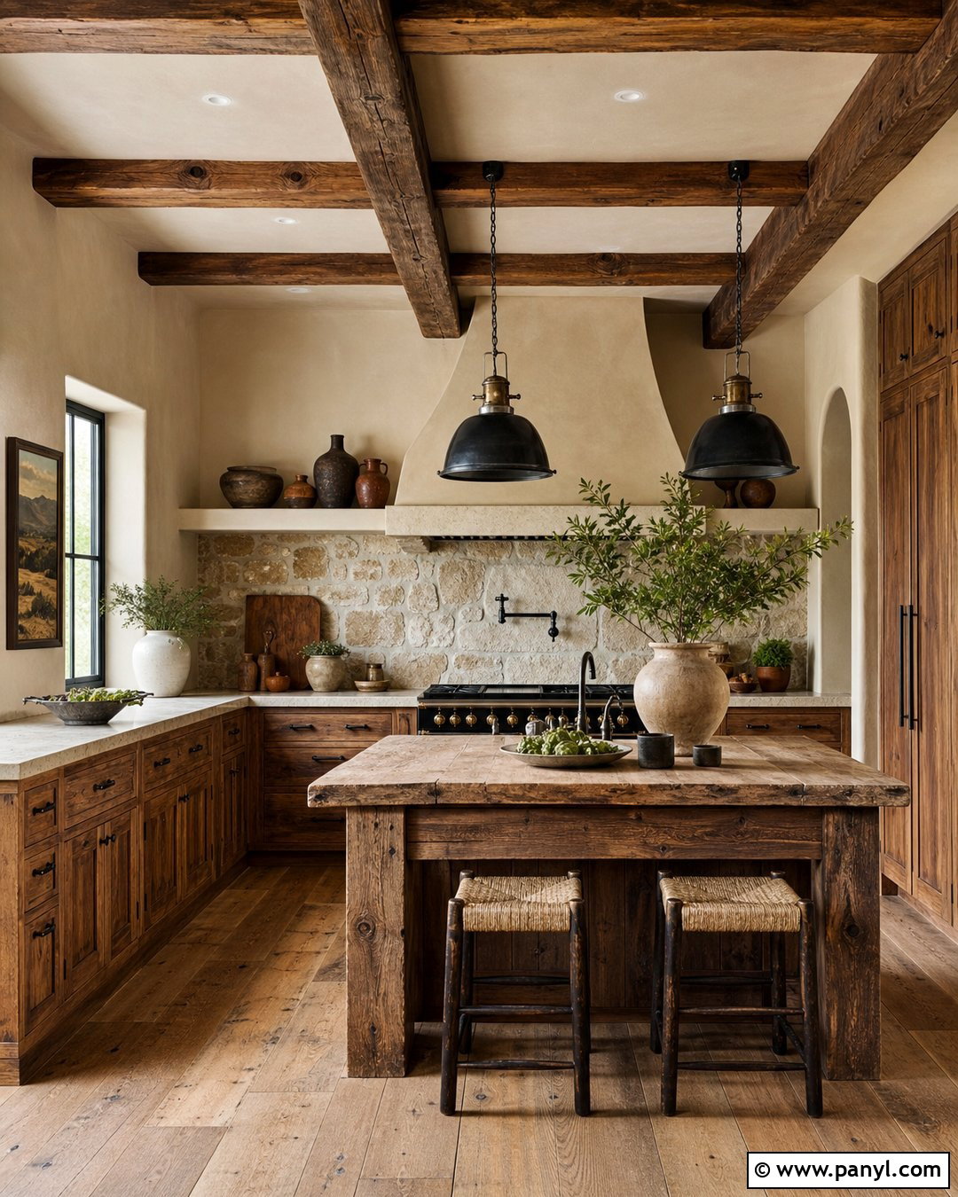 Beige Kitchen Walls In a Rustic Kitchen - 35 beige kitchen walls