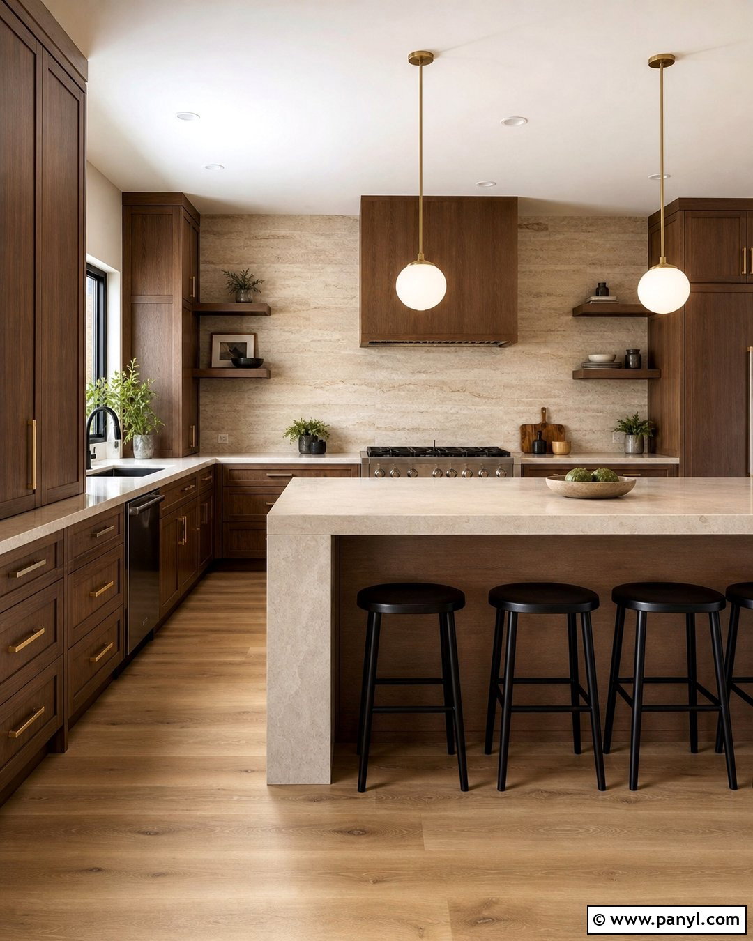 Beige Kitchen Walls With Walnut Cabinets - 35 beige kitchen walls