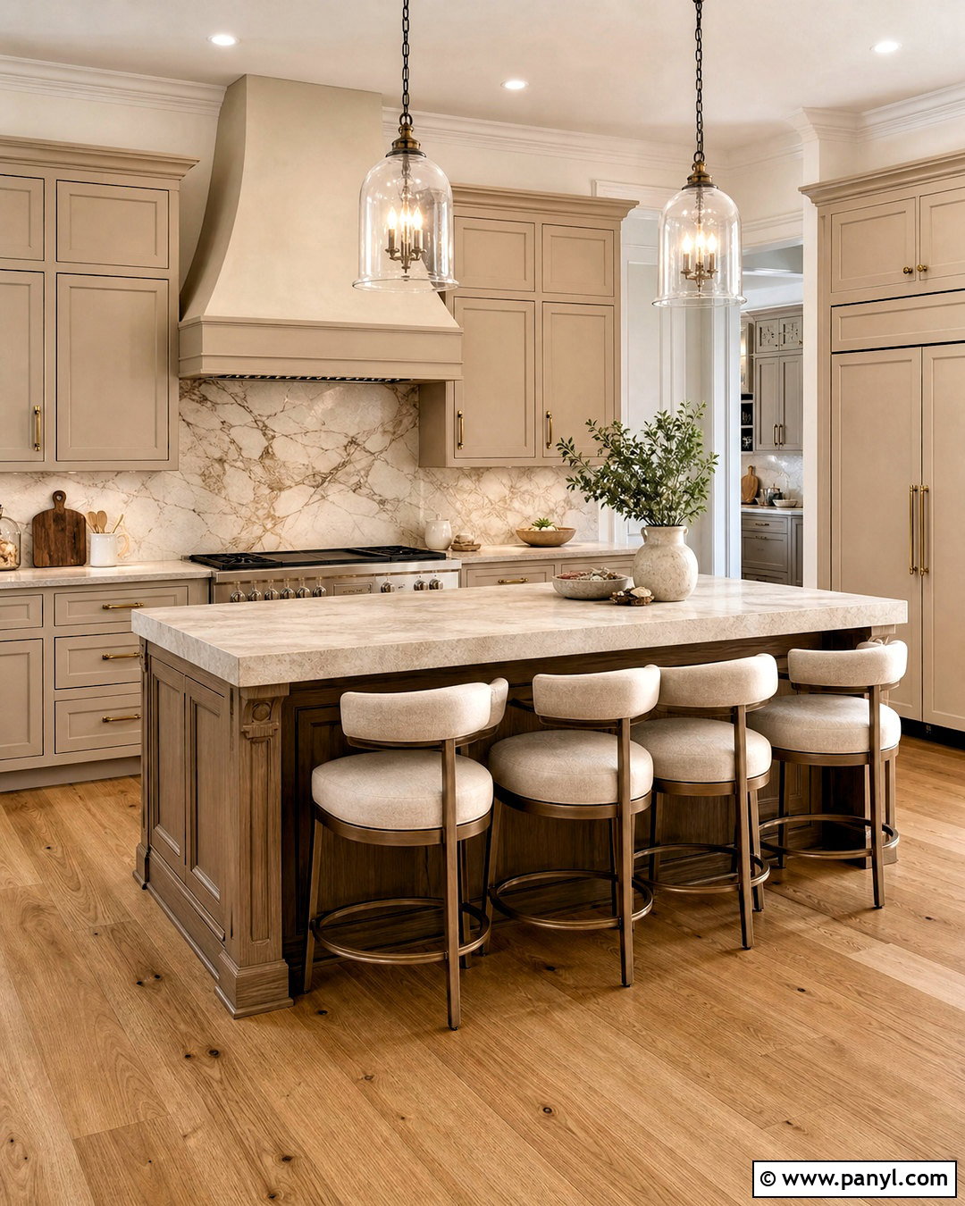 Beige Kitchen With Marble Backsplash - 20 beige kitchen ideas