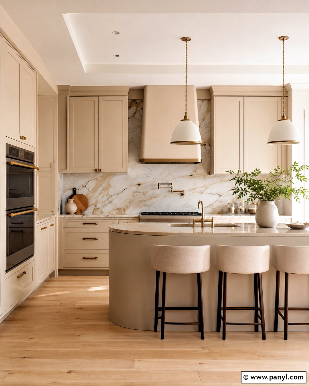Beige Kitchen With Marble Backsplash - 20 beige colour kitchen ideas