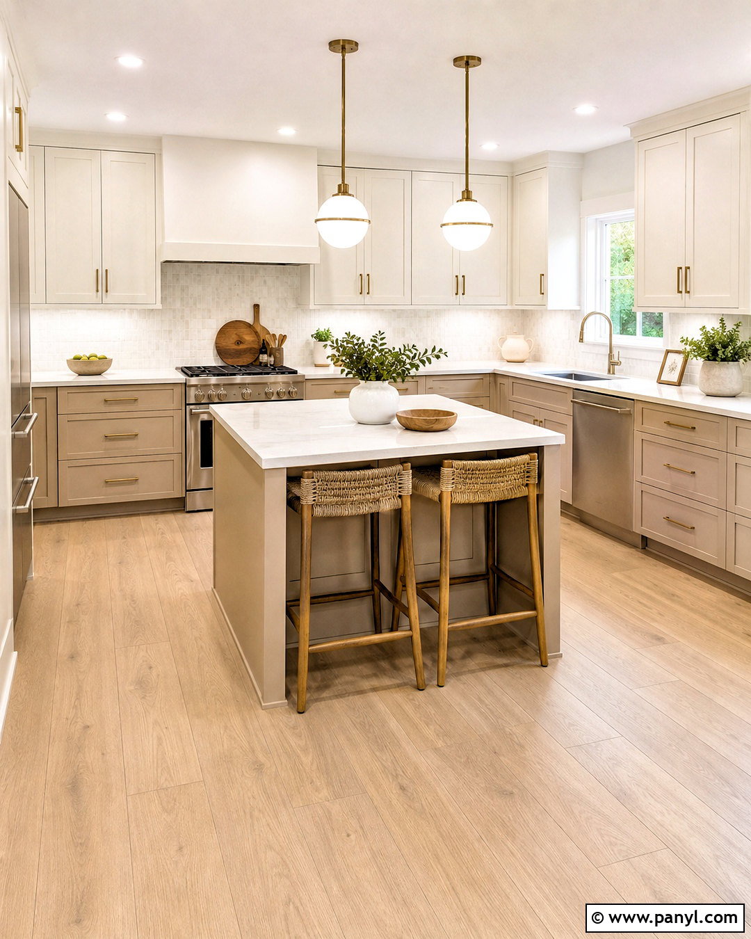 Beige Kitchen With Sage Green Island - 20 beige colour kitchen ideas