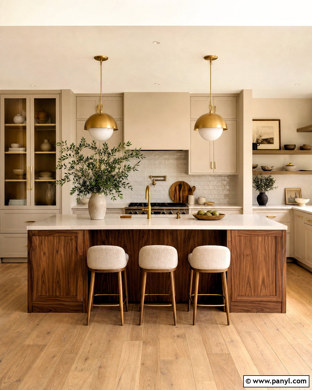 Beige Kitchen With Walnut Island - 20 beige kitchen ideas