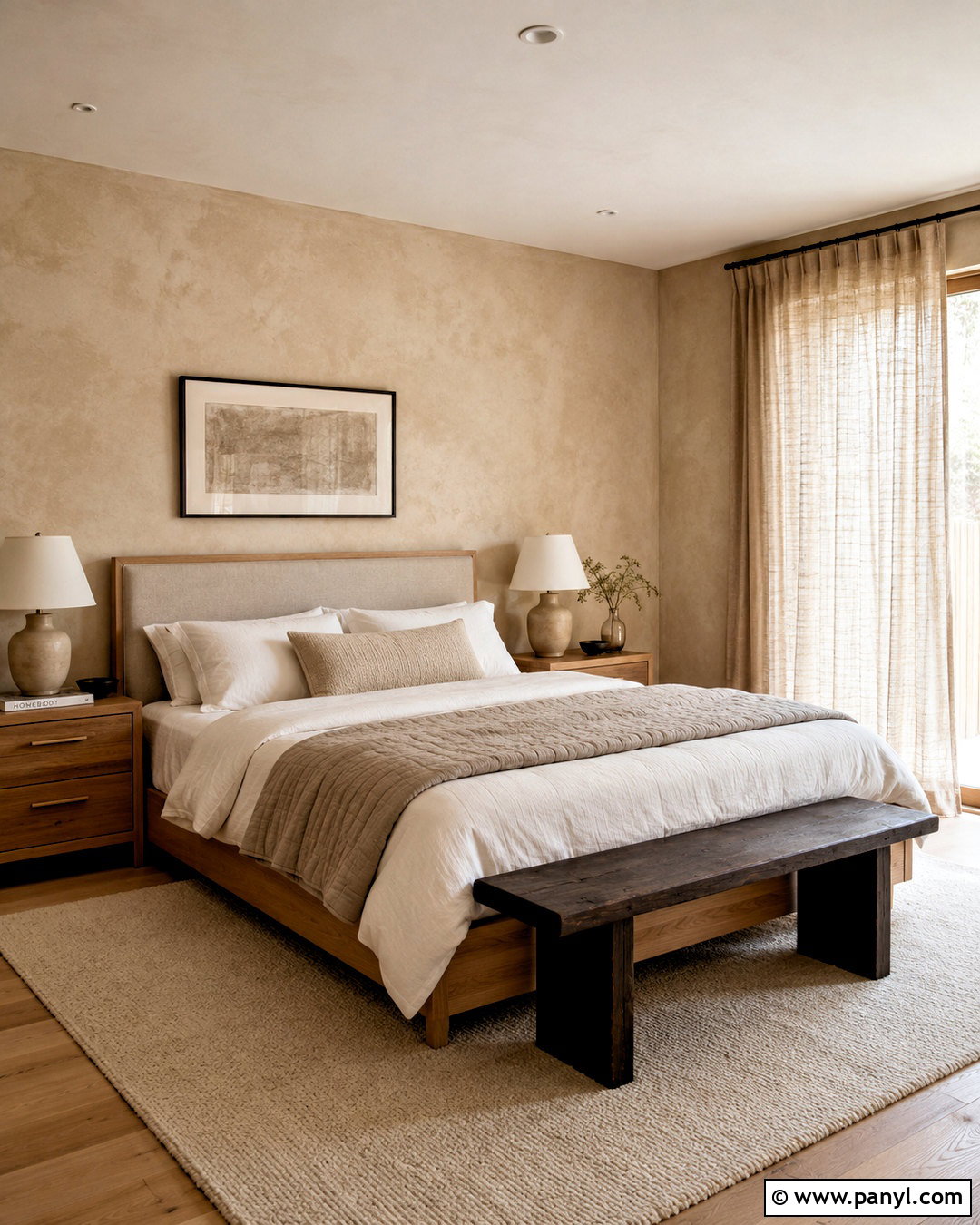 Beige Lime Plaster Bedroom - 20 plastering walls ideas