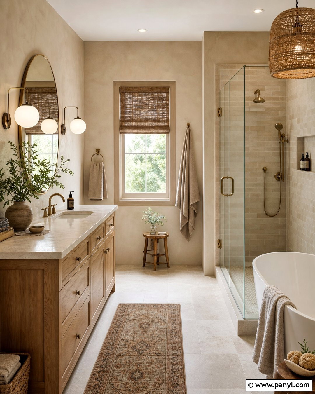 Beige Lime Wash Bathroom - 20 Lime Wash Walls In Bathroom Ideas