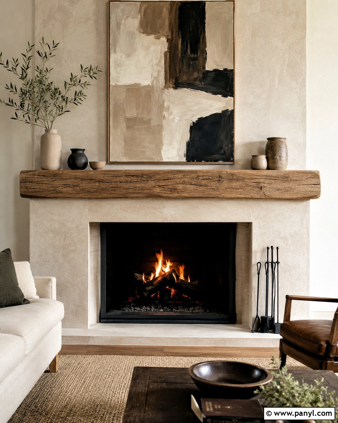Beige Lime Wash Fireplace Wall - 20 beige lime wash ideas