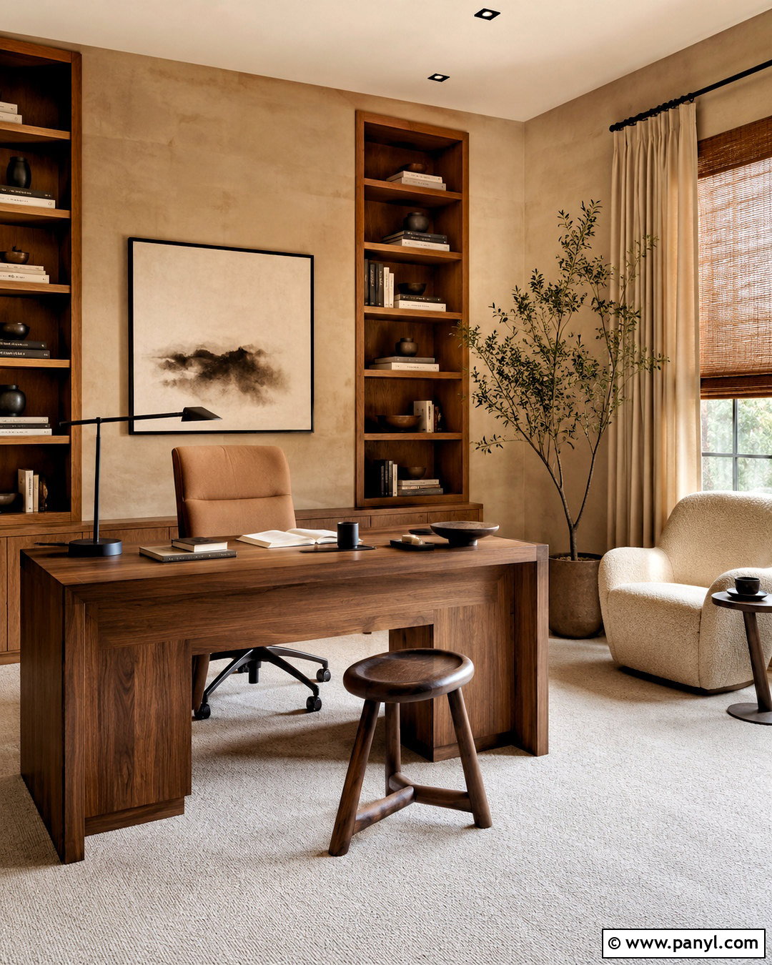 Beige Lime Wash Home Office - 20 beige lime wash ideas