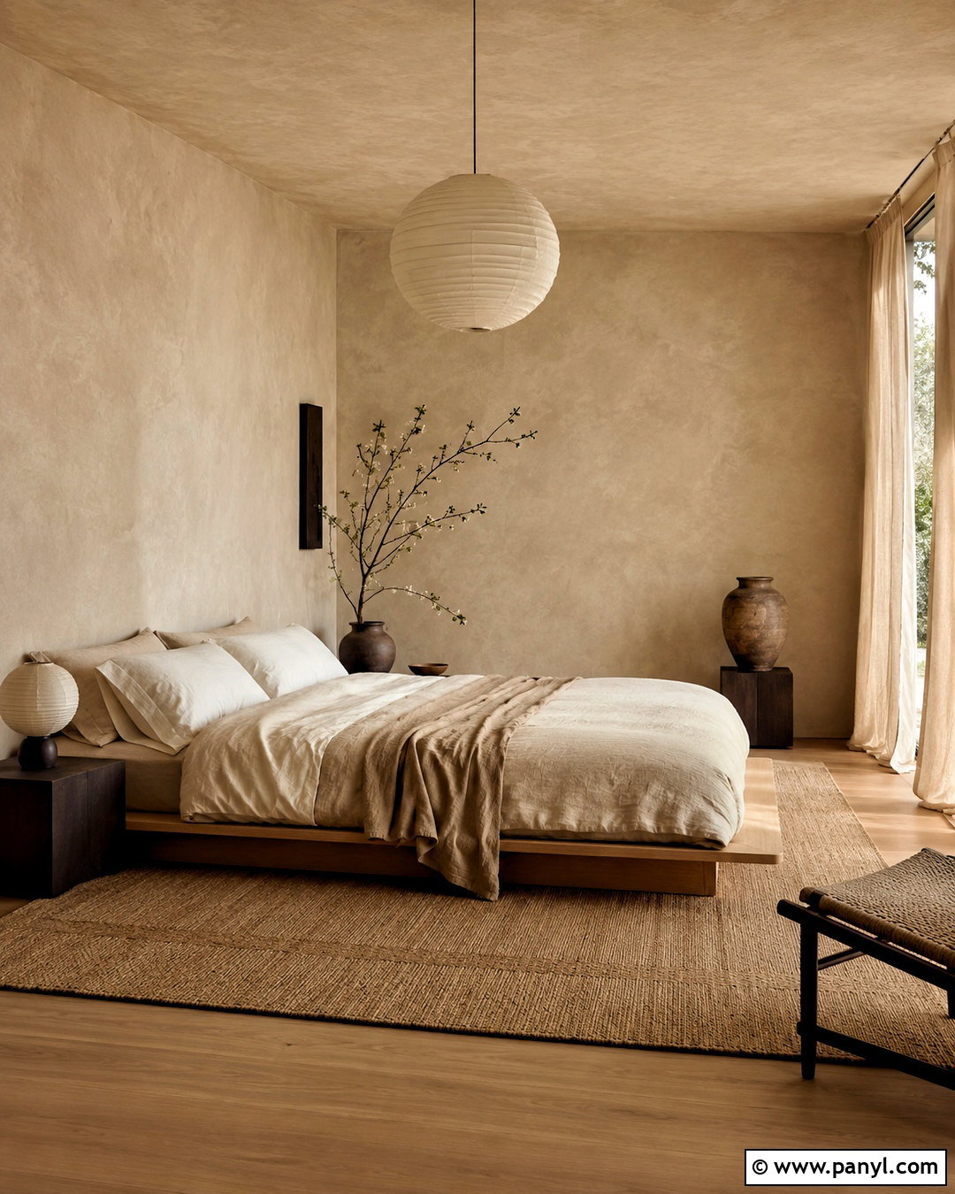 Beige Lime Wash Japandi Room - 20 beige lime wash ideas
