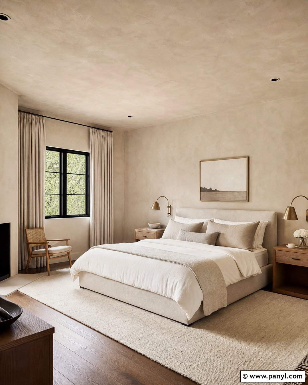 Beige Limewash Bedroom - 25 Limewash Walls And Ceiling Ideas