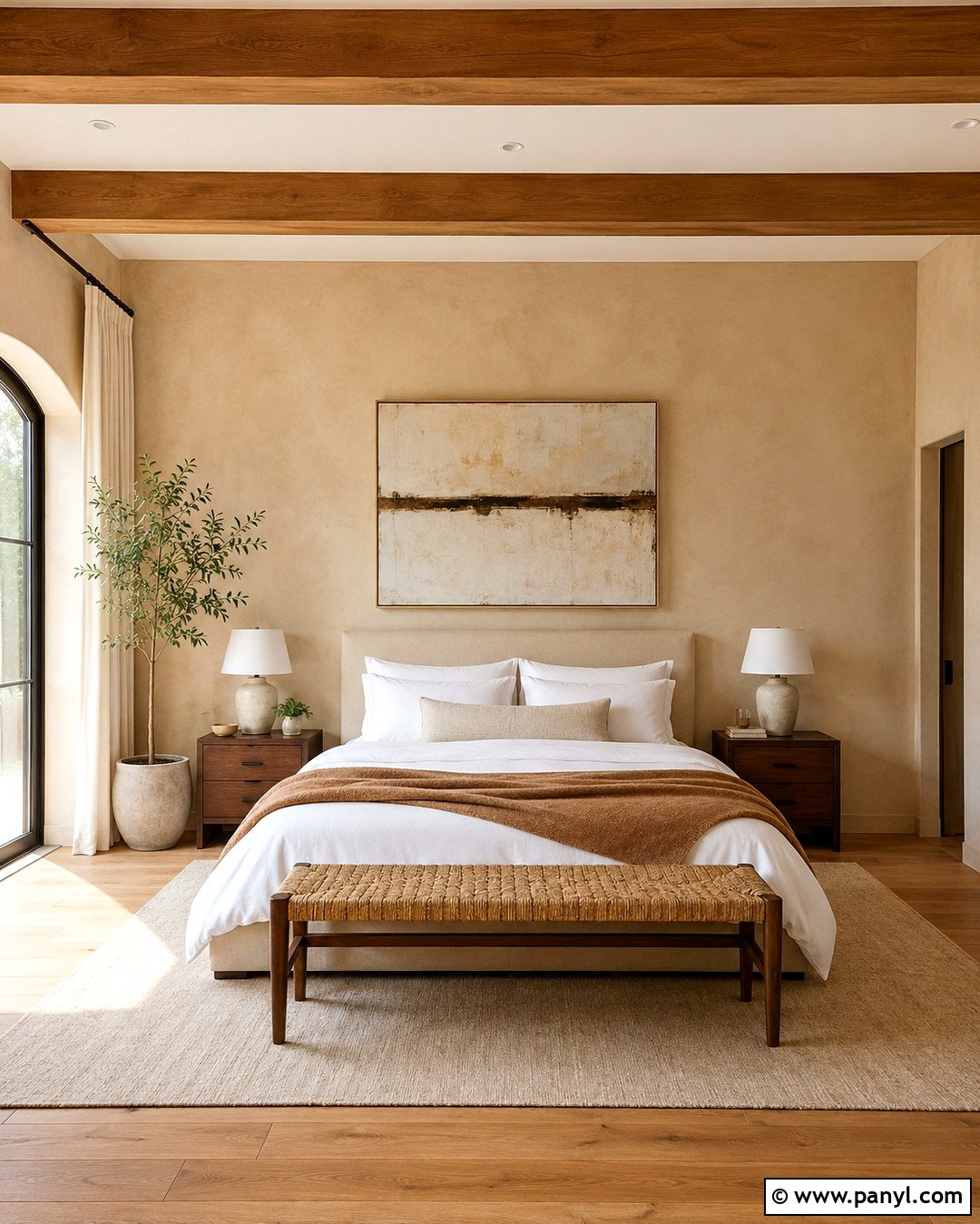 Beige Limewash Bedroom - 20 Limewash Painted Walls
