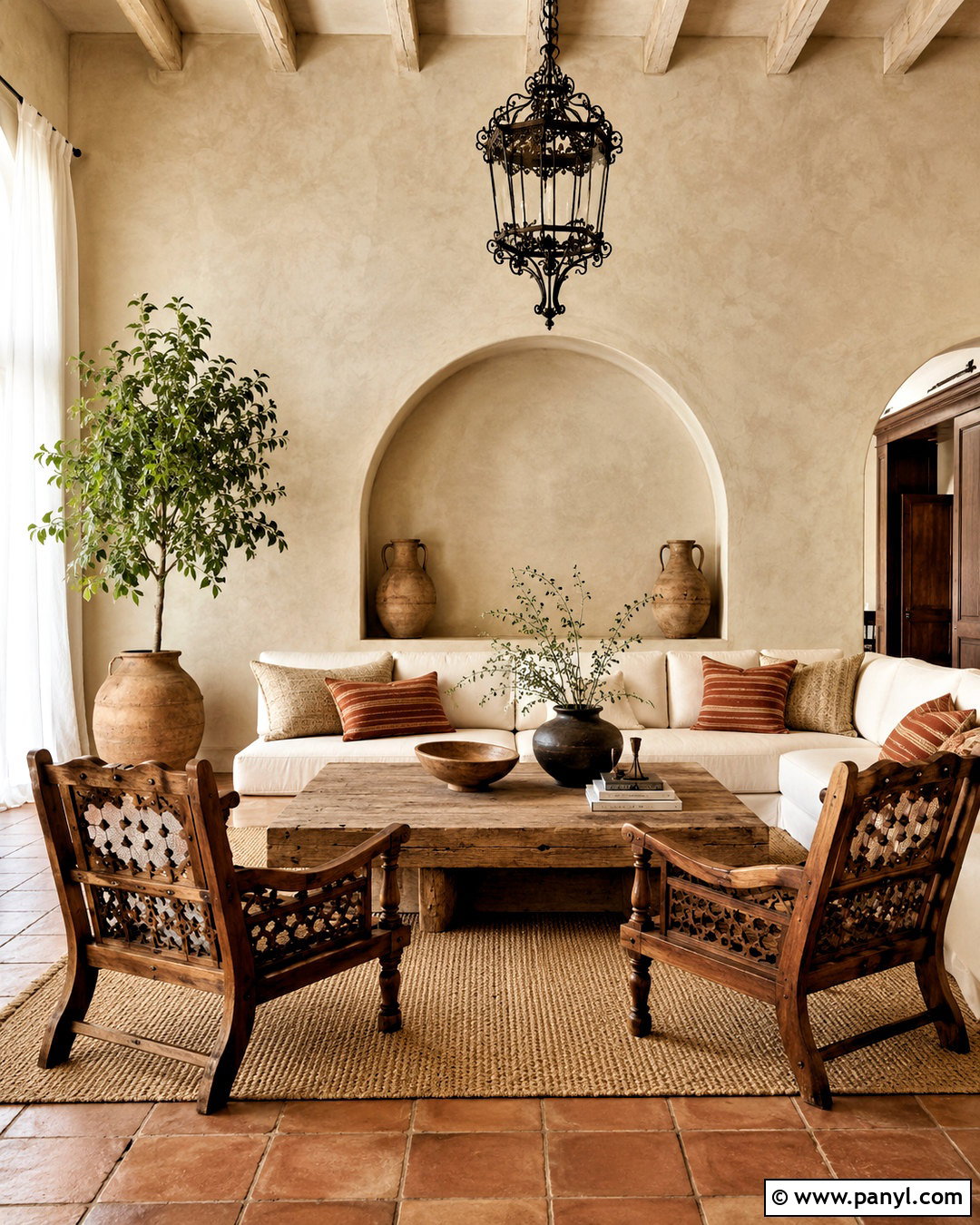 Beige Limewash Mediterranean Room - 40 Beige Limewash Walls