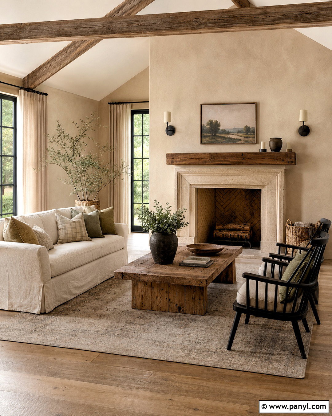 Beige Limewash Modern Farmhouse Room - 40 Beige Limewash Walls