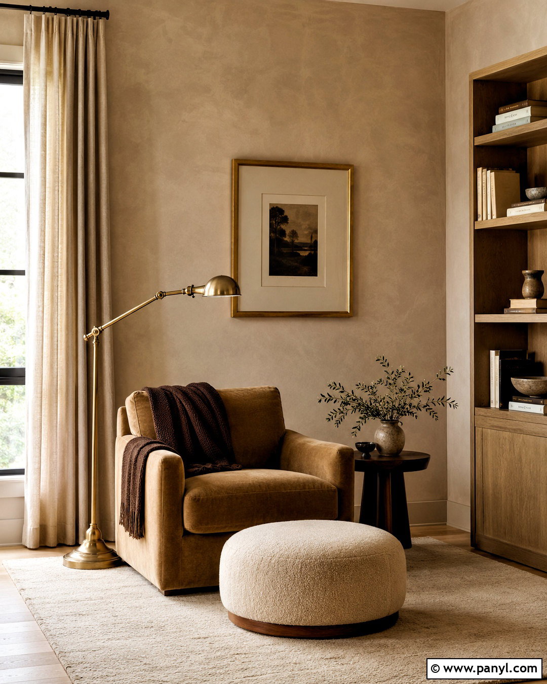 Beige Limewash Reading Nook - 40 Beige Limewash Walls