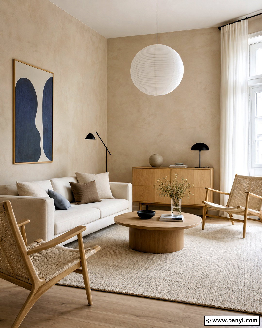Beige Limewash Scandinavian Room - 40 Beige Limewash Walls