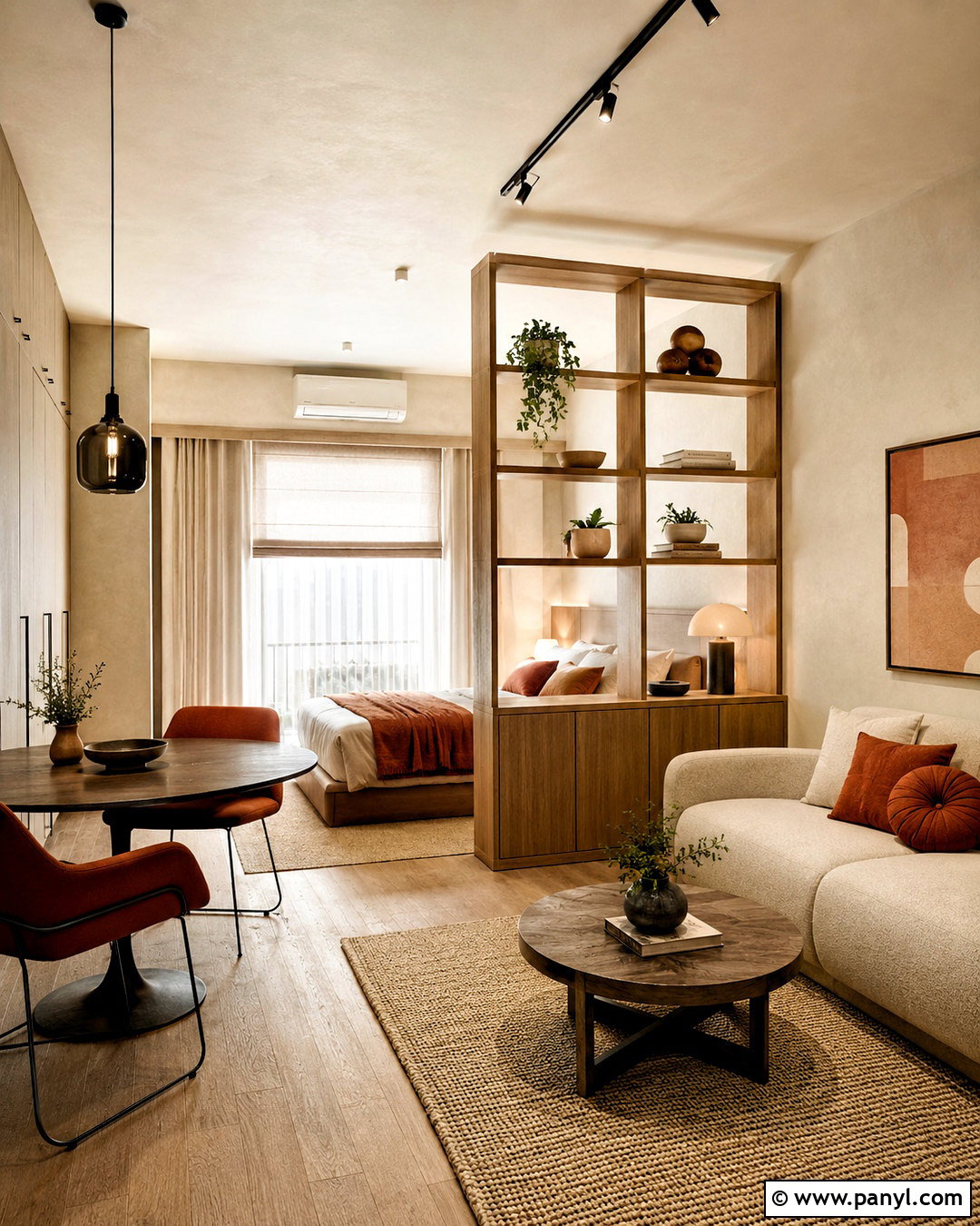 Beige Limewash Studio Apartment - 40 Beige Limewash Walls