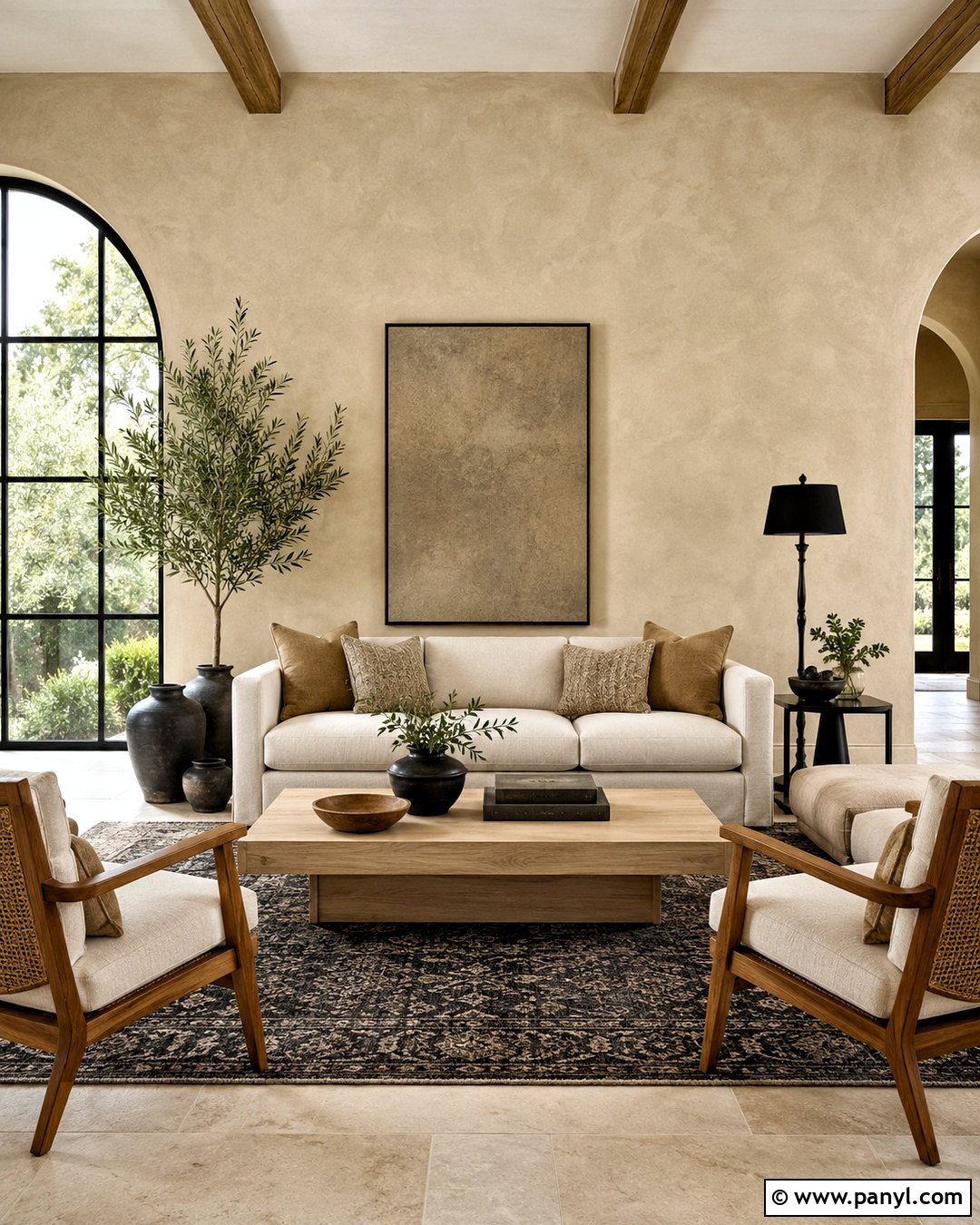 Beige Limewash With Black Accents - 40 Beige Limewash Walls