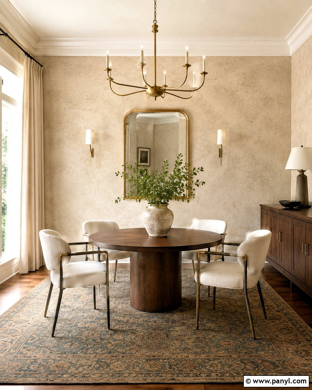 Beige Limewash With Brass Accents - 40 Beige Limewash Walls