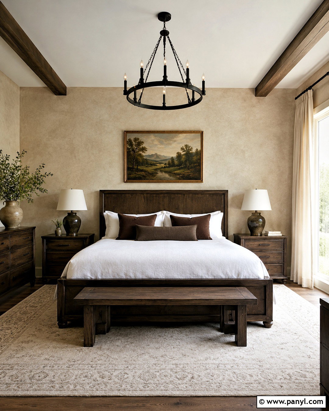Beige Limewash With Dark Wood - 40 Beige Limewash Walls
