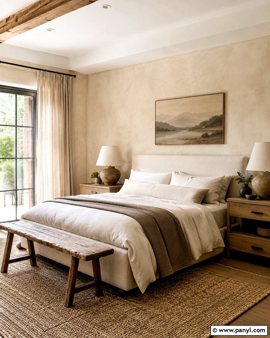 Beige Limewash With Linen Decor - 40 Beige Limewash Walls