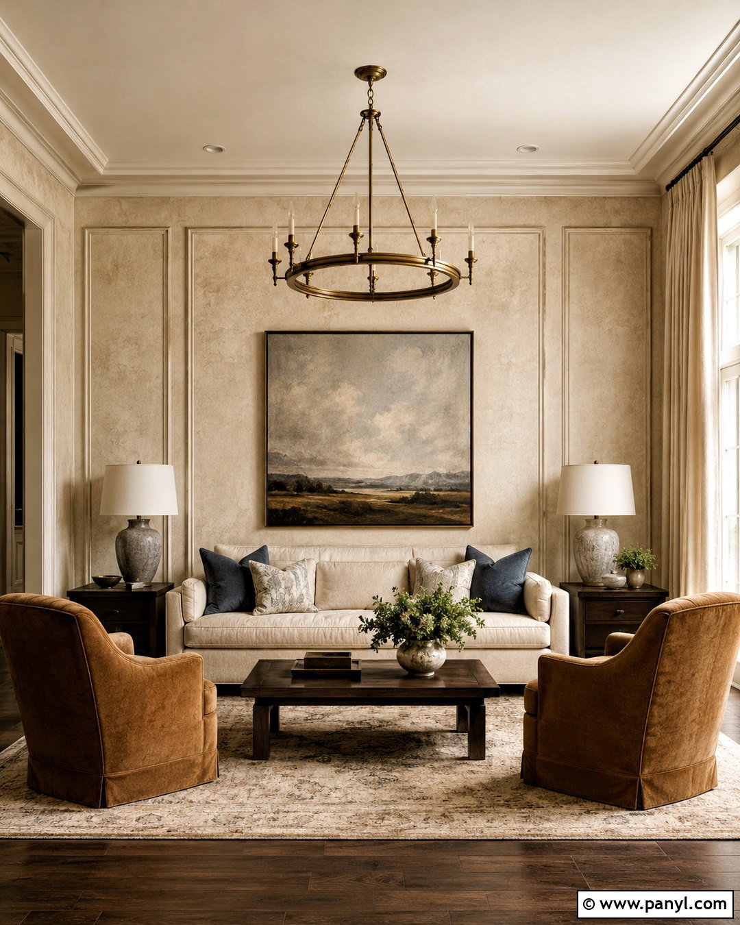 Beige Limewash With Wall Molding - 40 Beige Limewash Walls