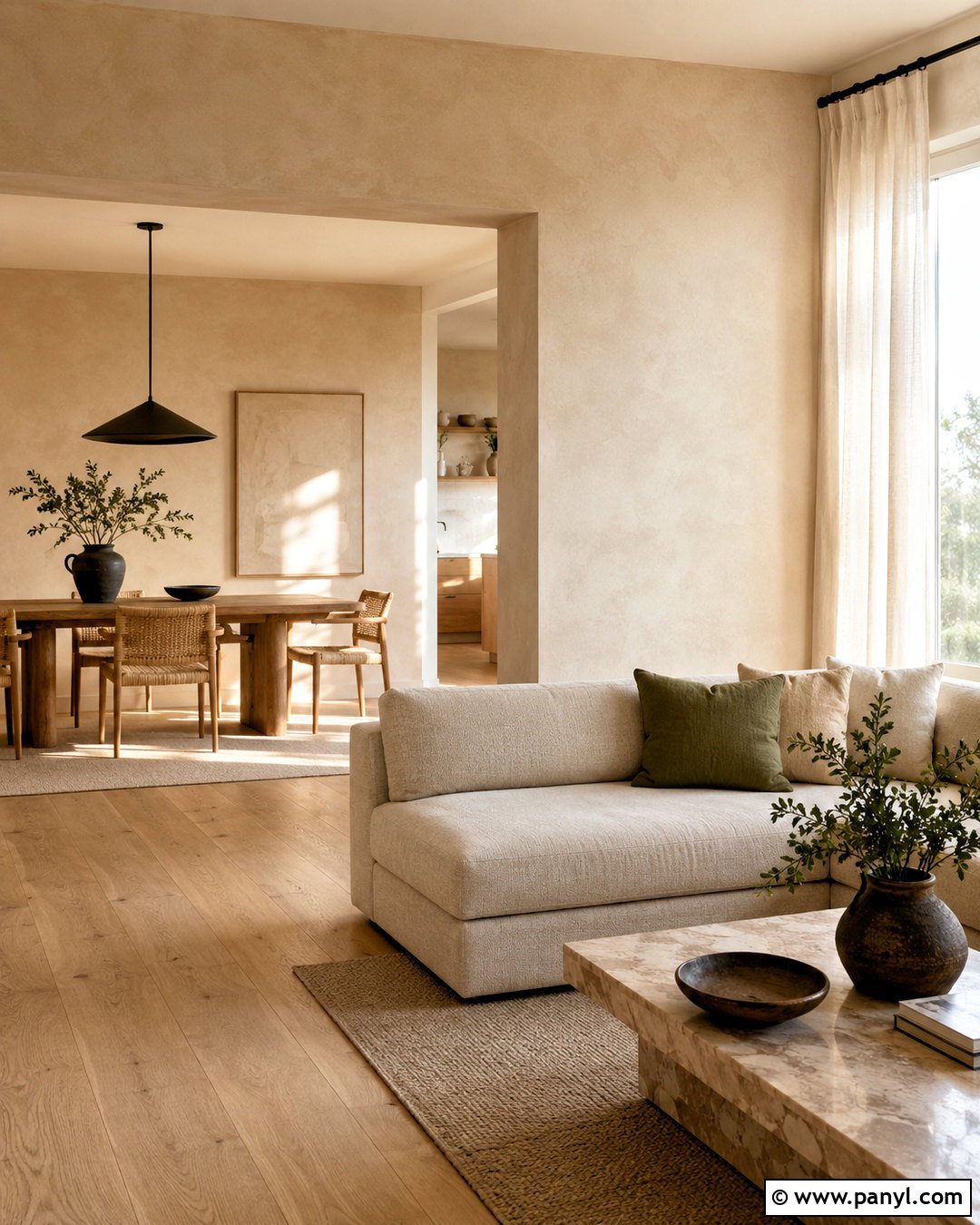 Beige Limewash With White Oak - 40 Beige Limewash Walls