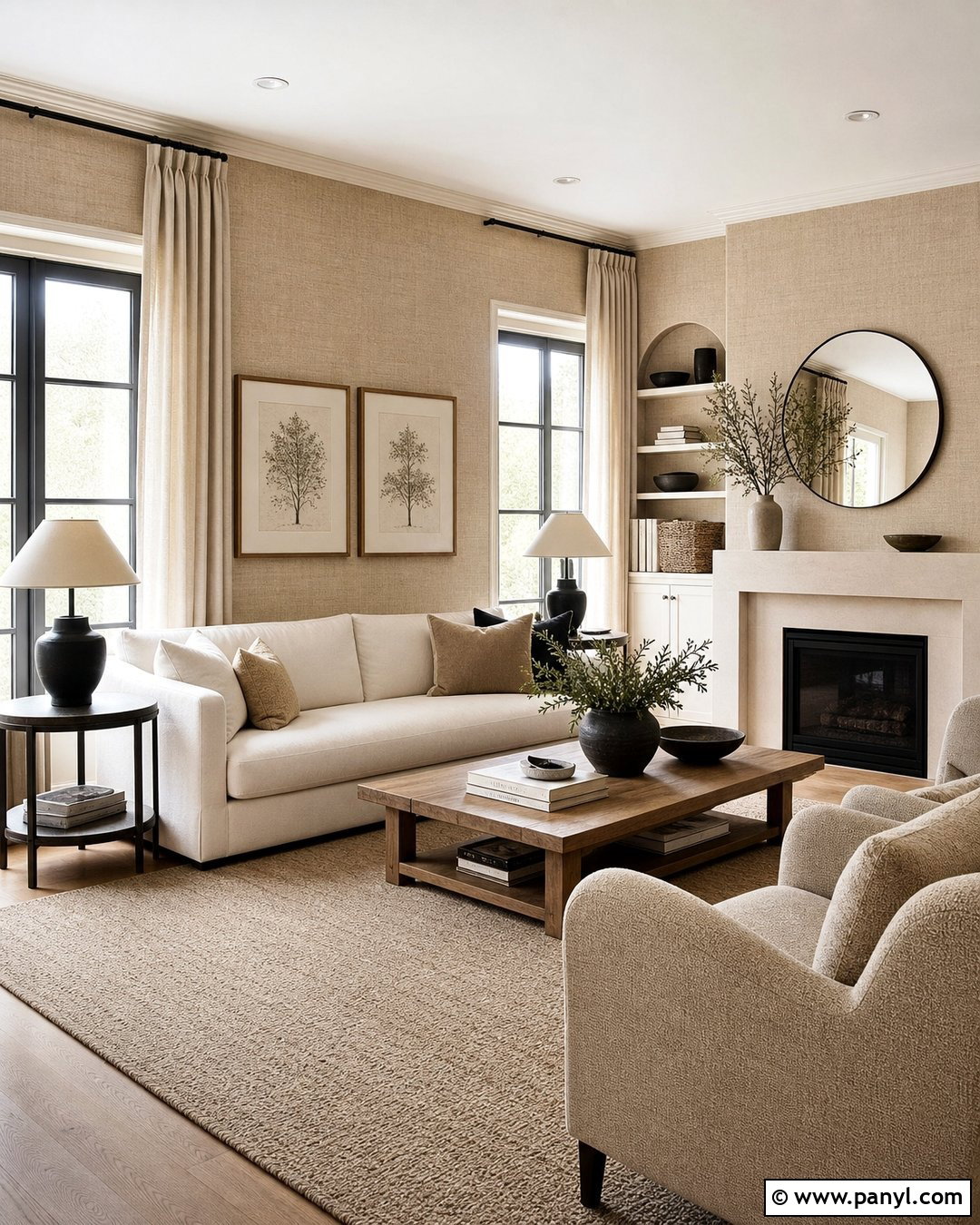 Beige Linen Wallpaper Living Room - 30 neutral colors wallpaper ideas