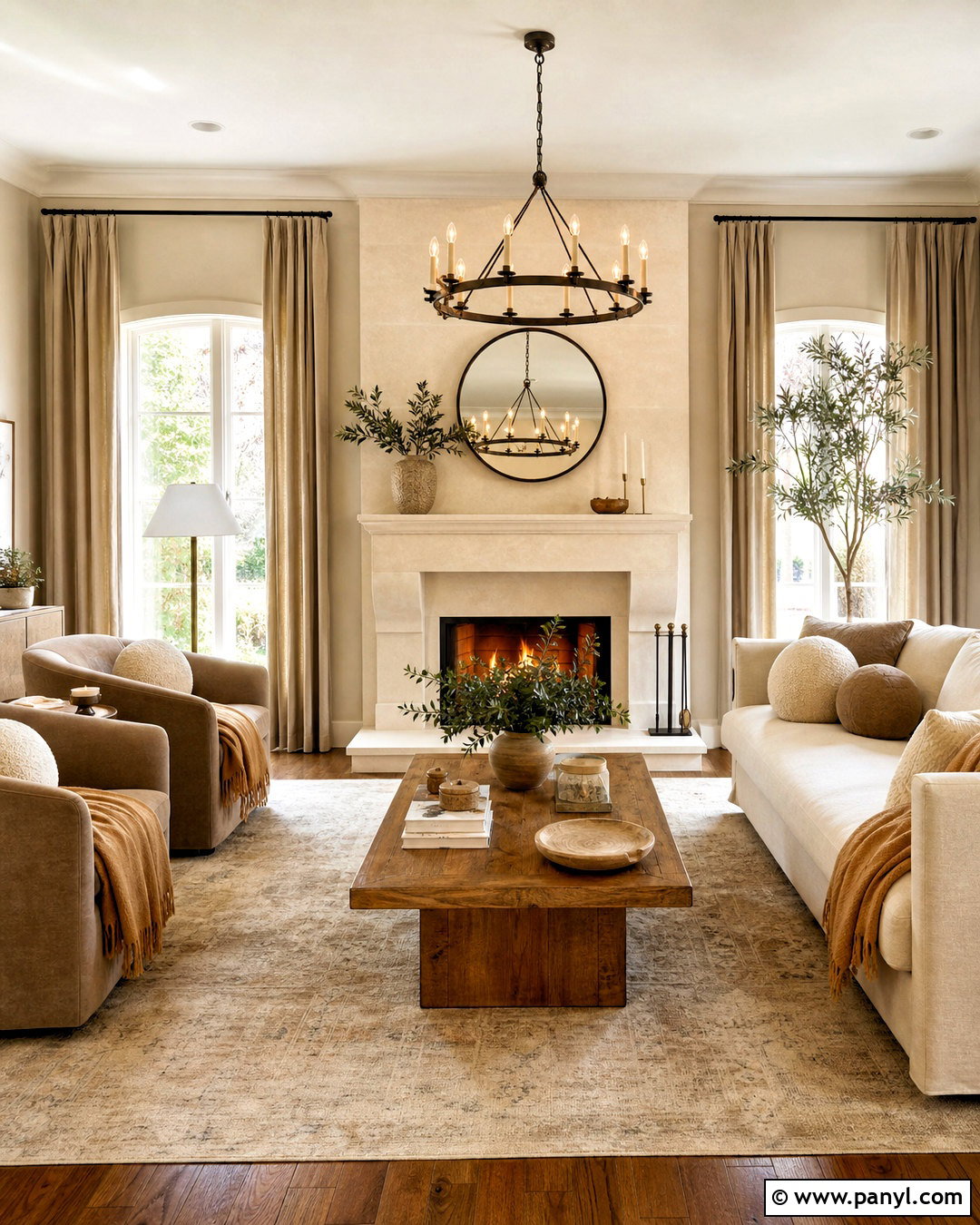 Beige Living Room With A Fireplace - 20 beige color palette living room ideas