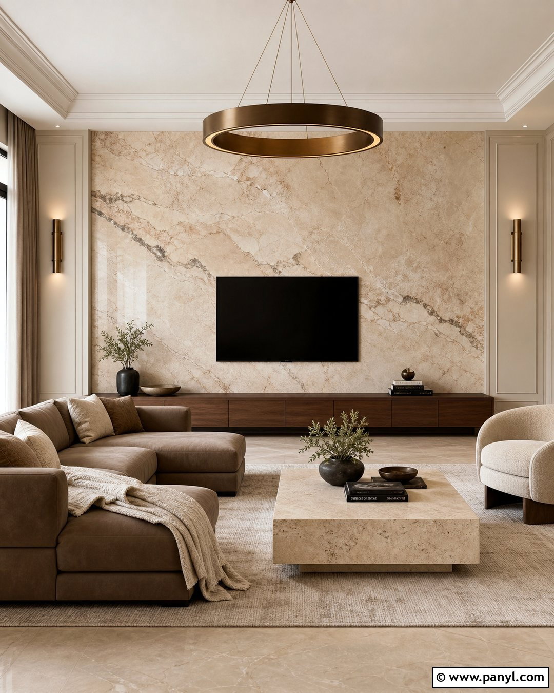Beige Marble Texture Living Room Wall - 35 royal paint wall design for living room ideas