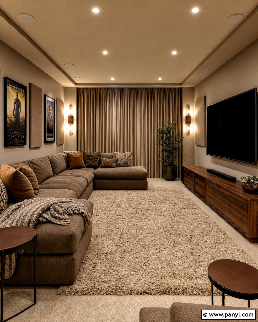 Beige Media Room With Taupe Walls - 20 beige colour room ideas