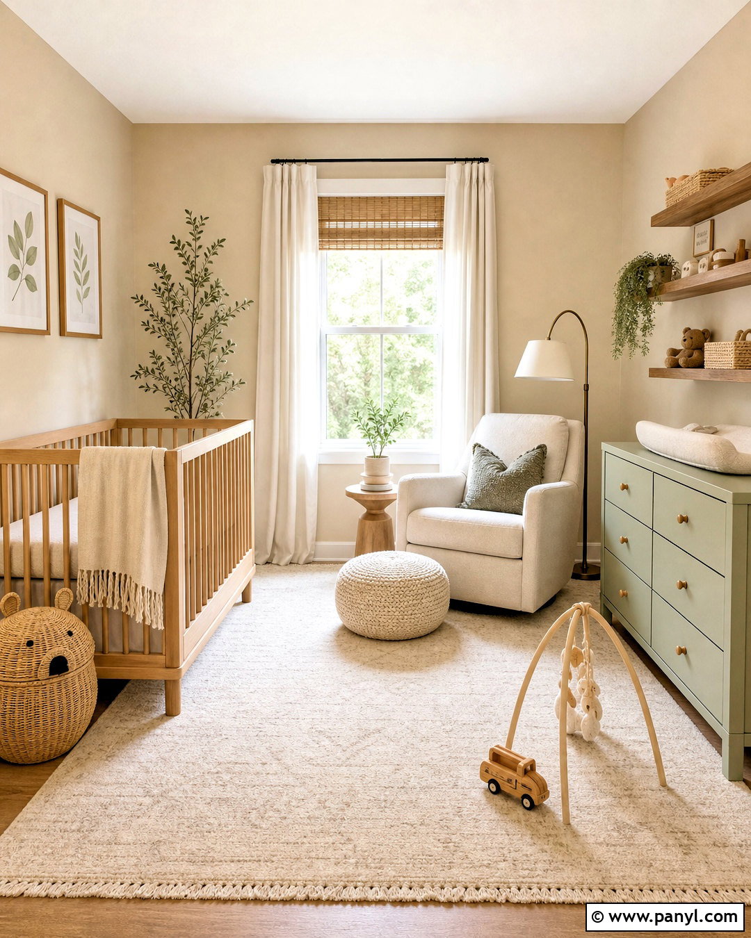 Beige Nursery With Soft Green Accents - 20 beige colour room ideas