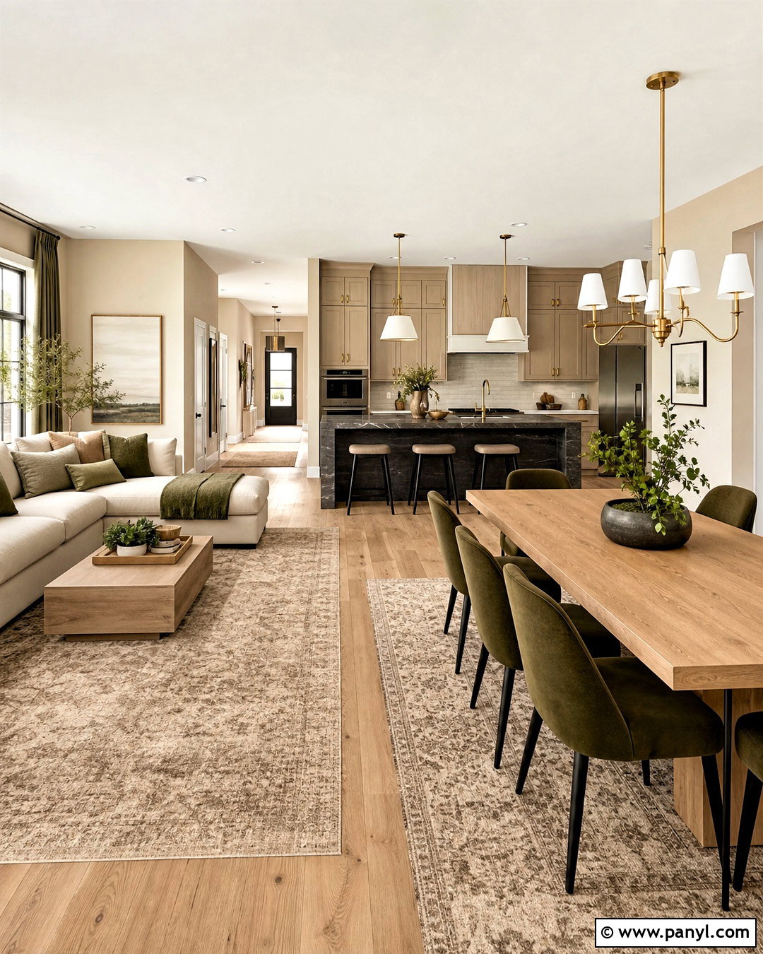 Beige Open Plan Room With Defined Zones - 20 beige colour room ideas