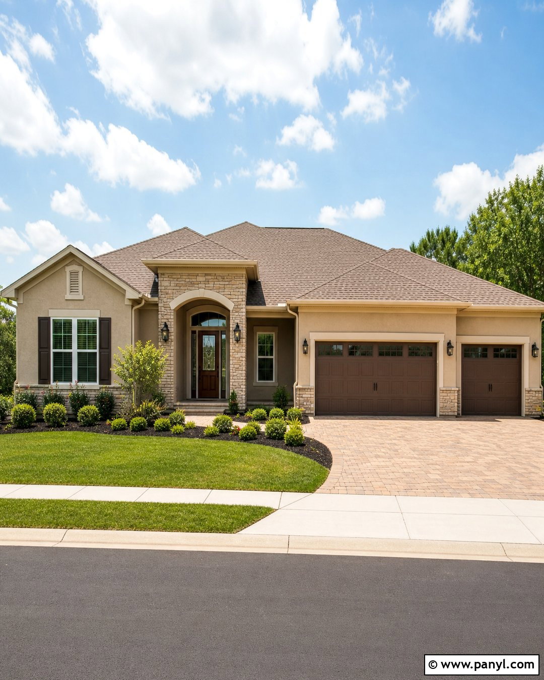 Beige Outside Wall Colour With Dark Brown - 35 outside wall colour ideas