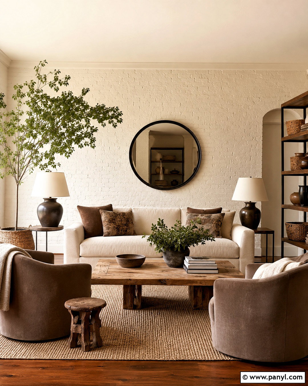 Beige Painted Brick Wall Living Room - 20 painted brick walls living room ideas