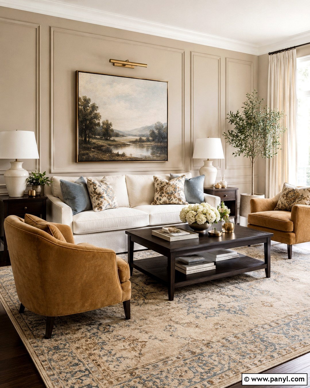 Beige Paneled Feature Wall Living Room - 20 Beige Feature Wall Living Rooms