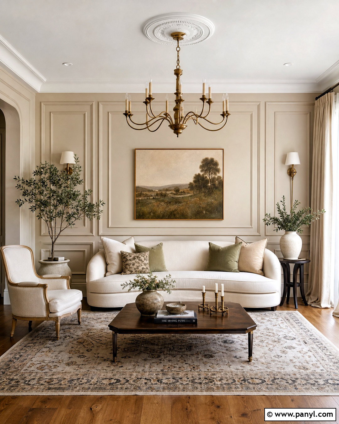 Beige Picture Frame Molding Accent Wall - 20 beige accent wall ideas
