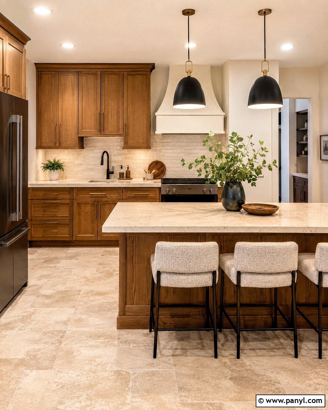 Beige Quartz Countertops With Honey Oak Cabinets - 20 countertops with honey oak cabinets