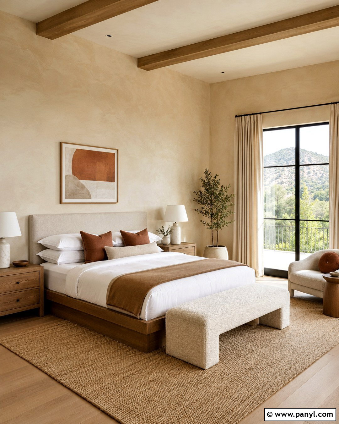 Beige Roman Clay Bedroom - 20 Roman Clay Paint Walls