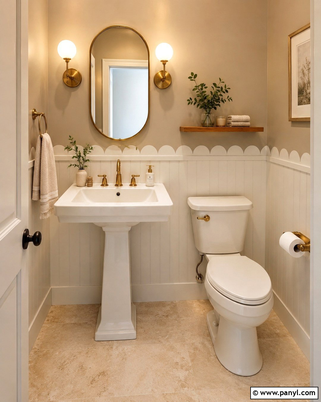 Beige Scalloped Bathroom Wall - 20 Beige Scalloped Wall Ideas