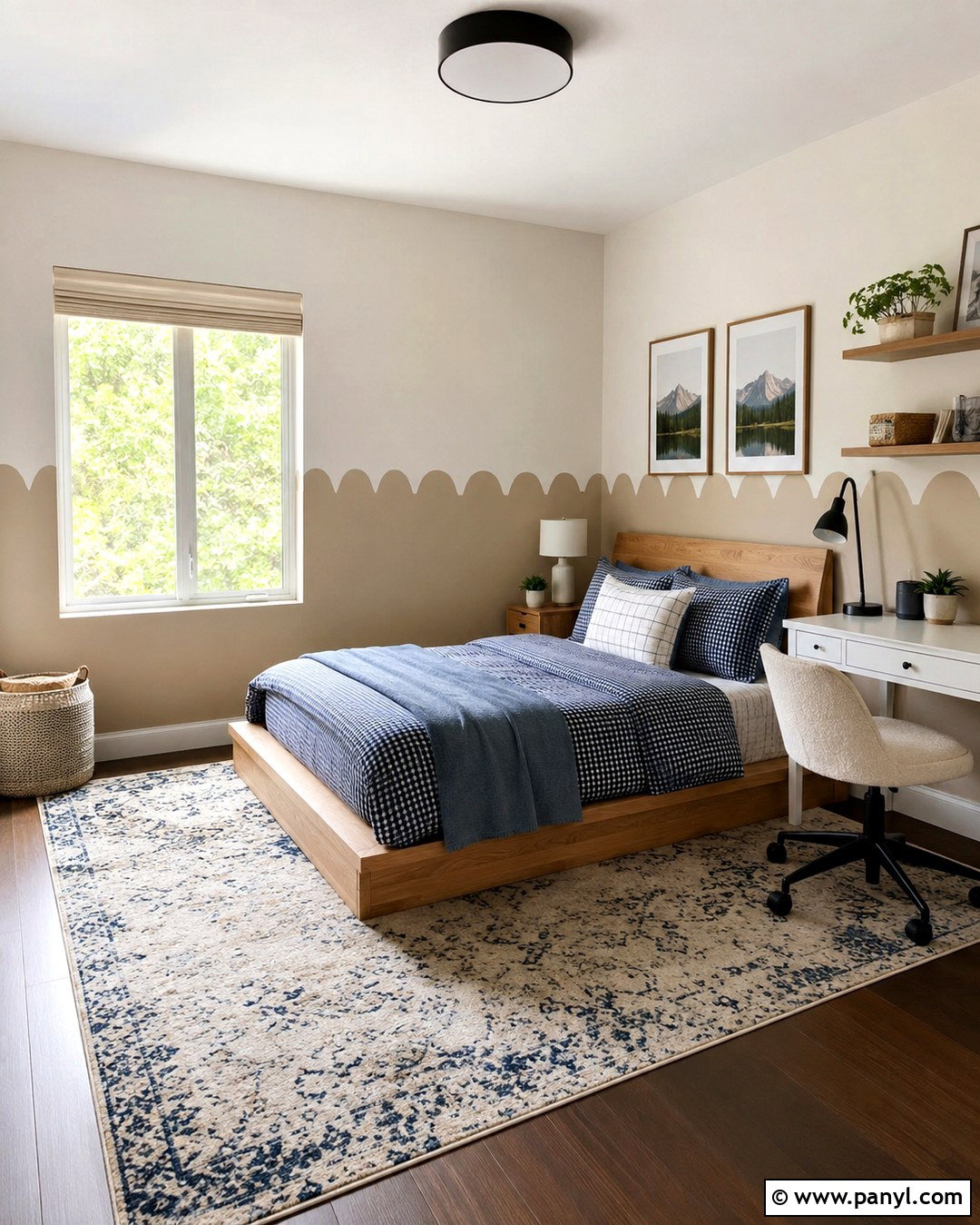 Beige Scalloped Boys Bedroom Wall - 20 Beige Scalloped Wall Ideas