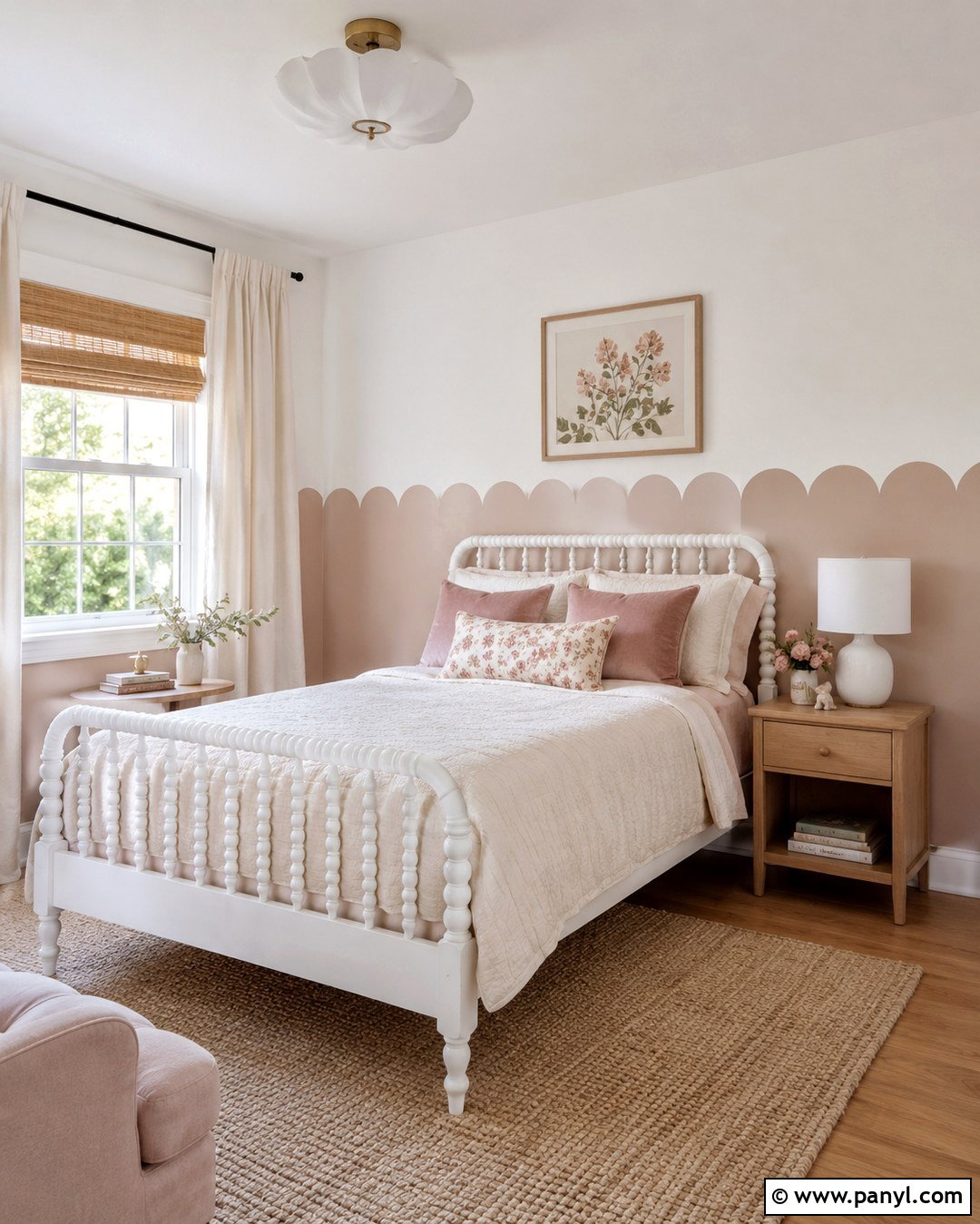 Beige Scalloped Girls Bedroom Wall - 20 Beige Scalloped Wall Ideas