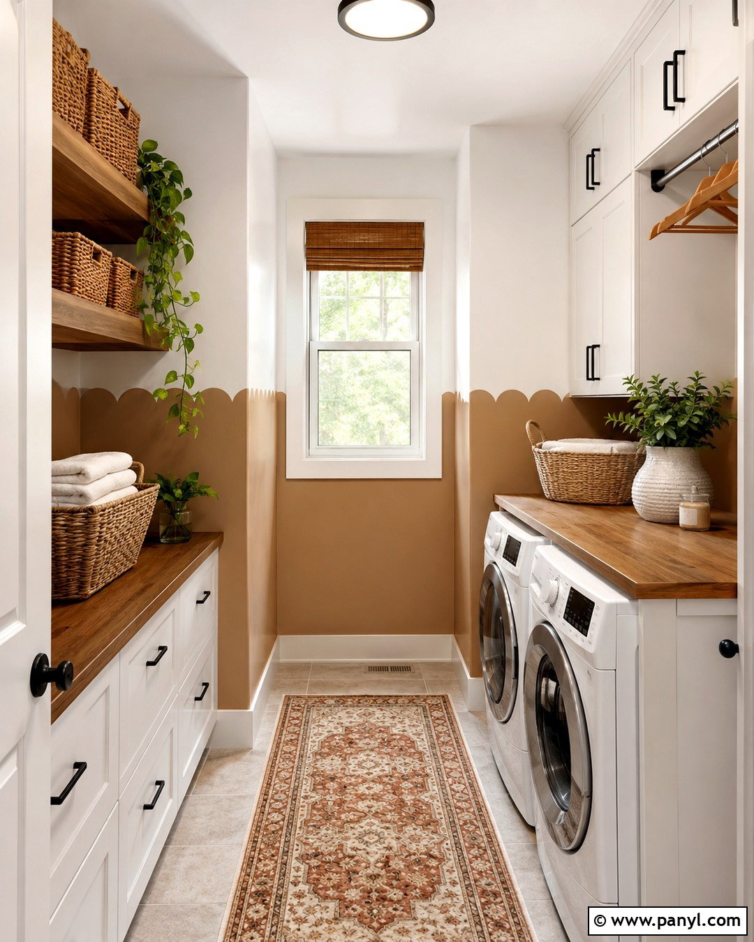 Beige Scalloped Laundry Room Wall - 20 Beige Scalloped Wall Ideas