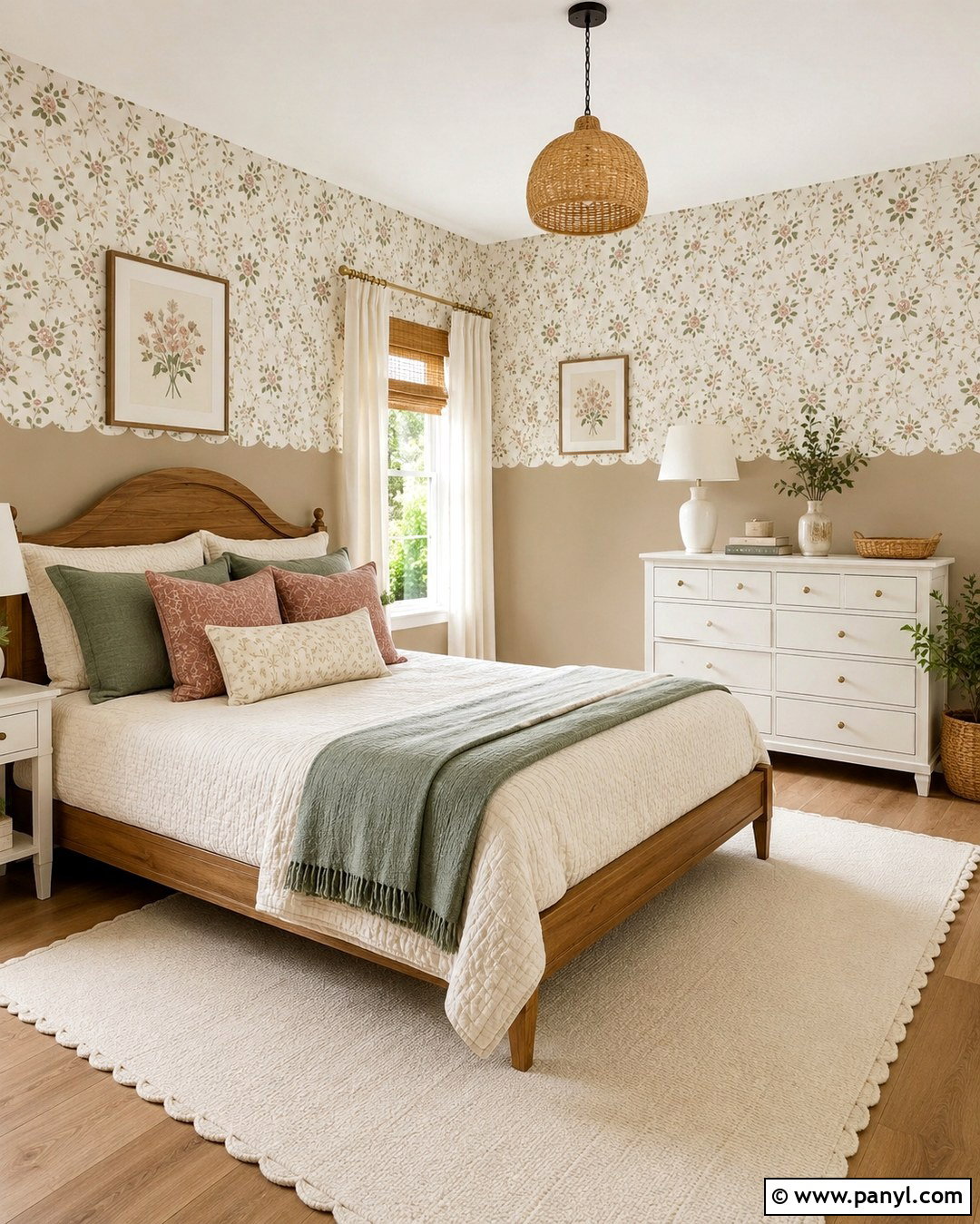 Beige Scalloped Wallpaper Wall - 20 Beige Scalloped Wall Ideas