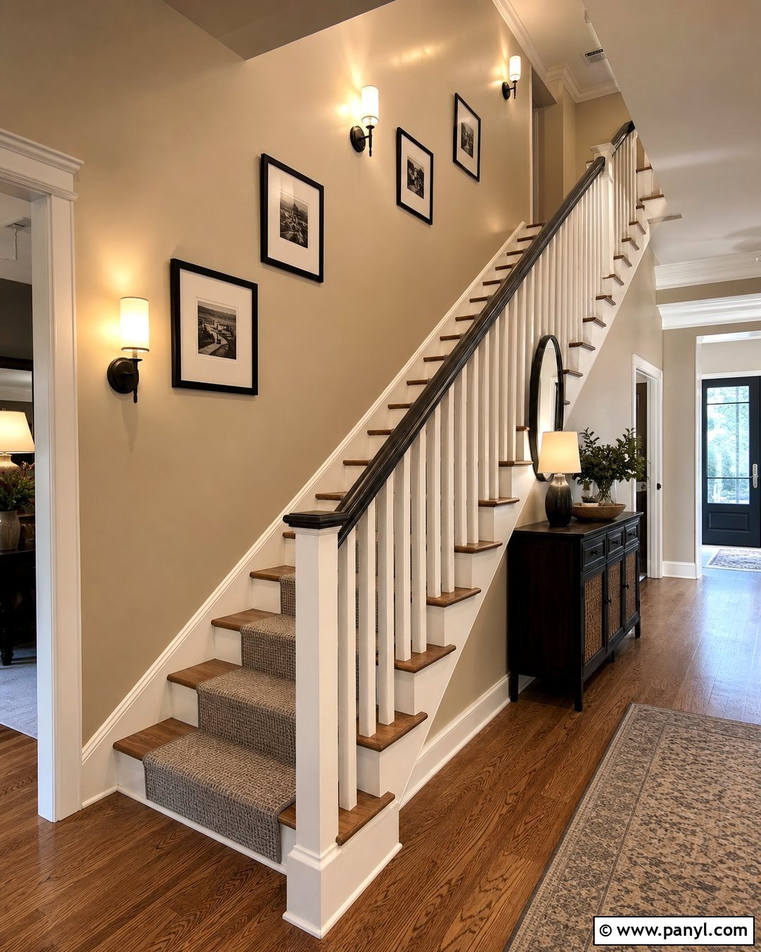 Beige Semi Gloss Stairway Walls - 30 Semi Gloss Paint On Walls