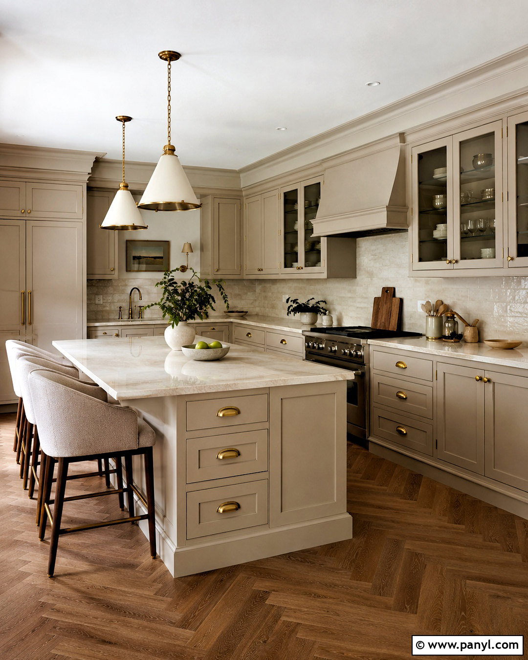 Beige Shaker Kitchen With Brass Hardware - 20 beige colour kitchen ideas