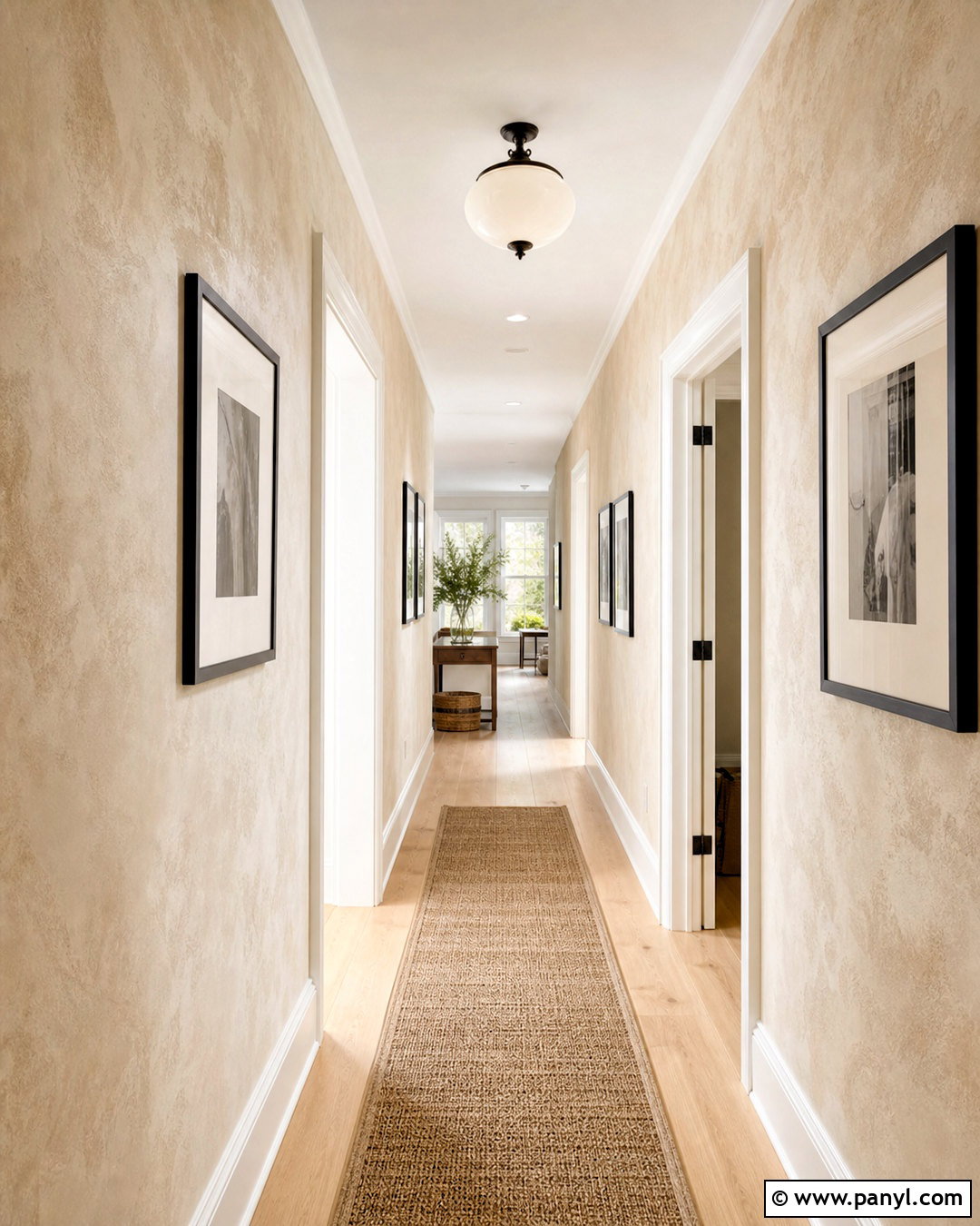 Beige Sponge Painted Hallway Wall - 20 sponge painting walls