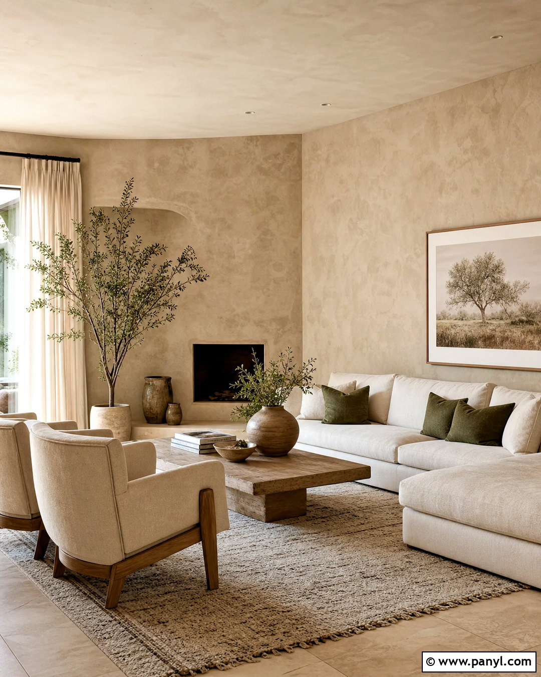 Beige Stone Wash Living Room - 20 stone wash wall ideas