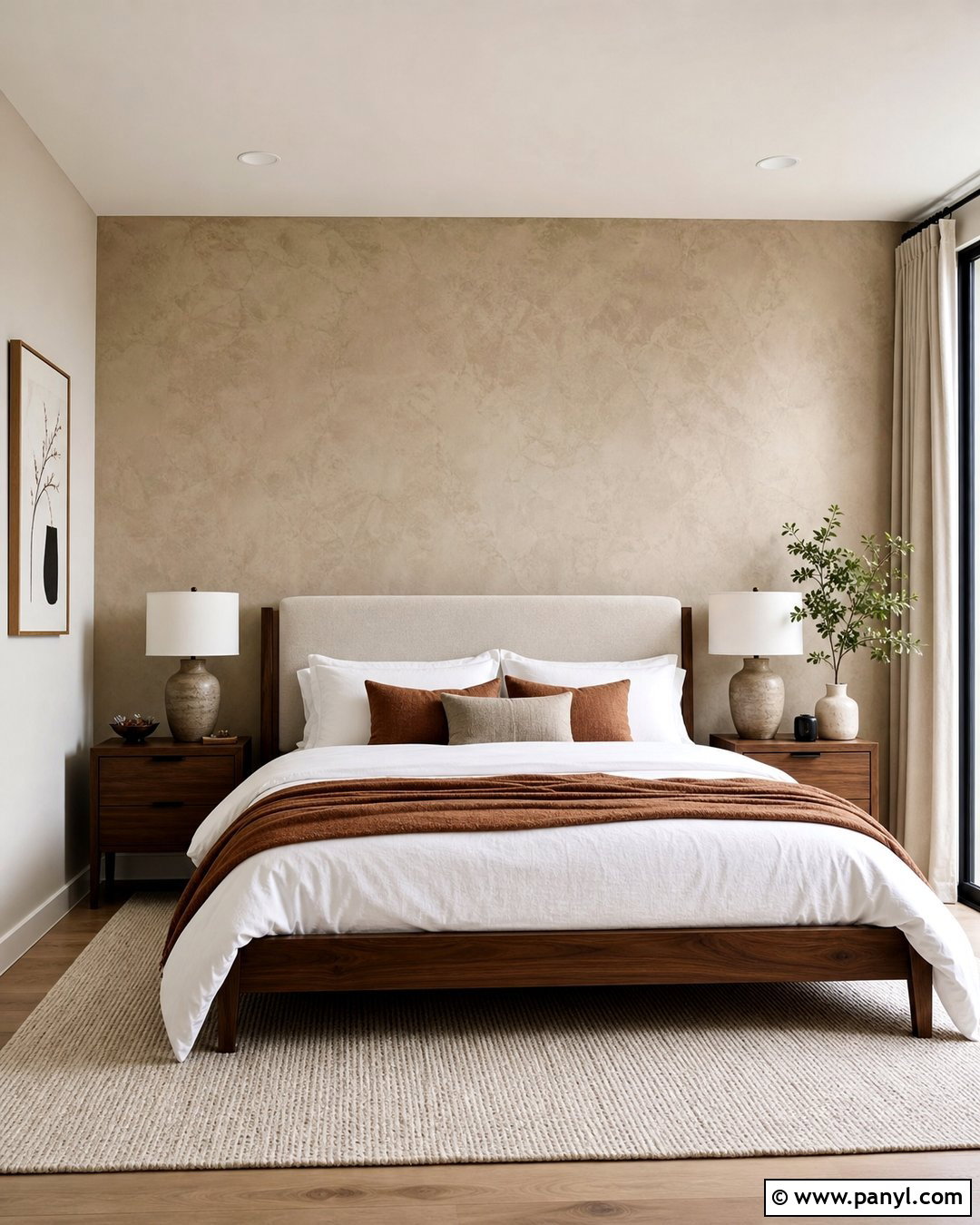 Beige Textured Wall Bedroom - 35 beige colour wall ideas