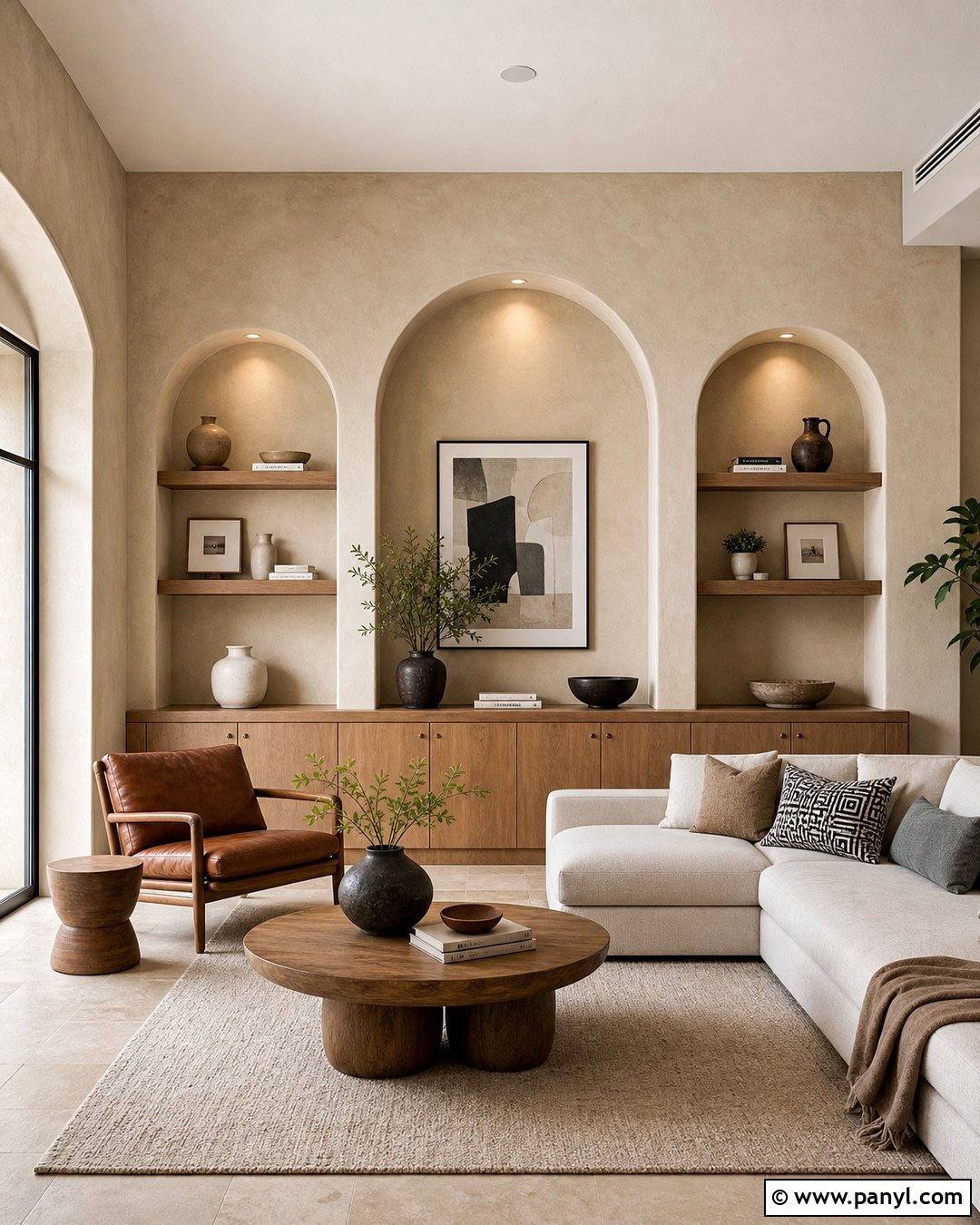 Beige Textured Wall Niches - 45 Beige Wall Texture Ideas