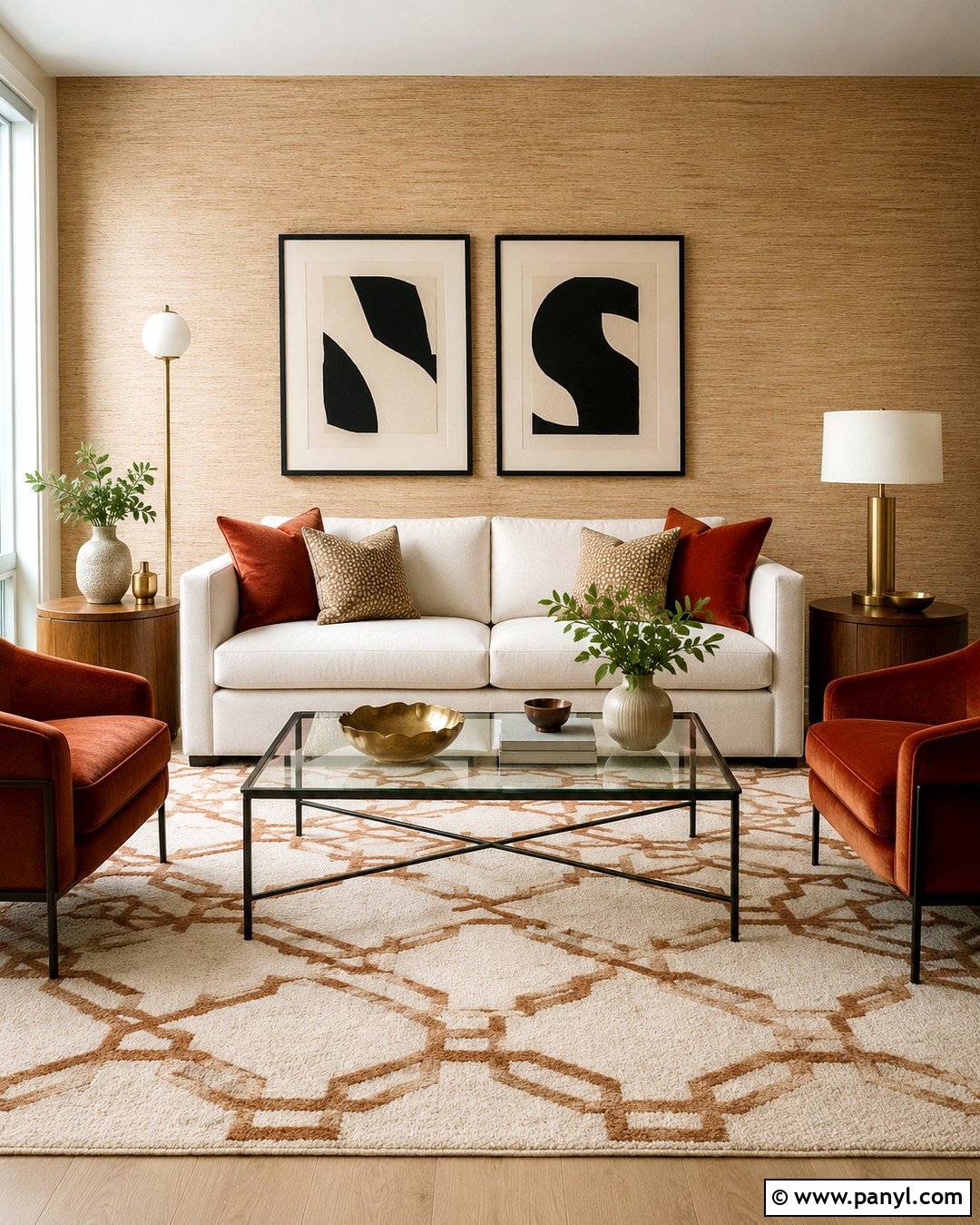 Beige Textured Wallpaper Feature Wall Living Room - 20 Beige Feature Wall Living Rooms